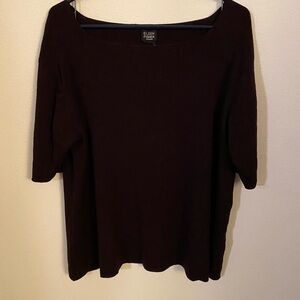 Eileen Fisher Rich Brown Knit Top